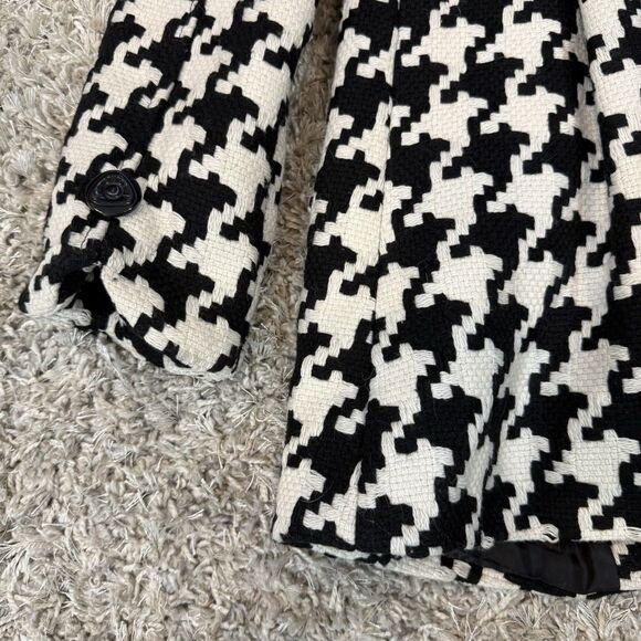 Jolt Women's Pea Coat Retro Y2k Jacket Houndstooth Black & Off-White M - Picture 11 of 11
